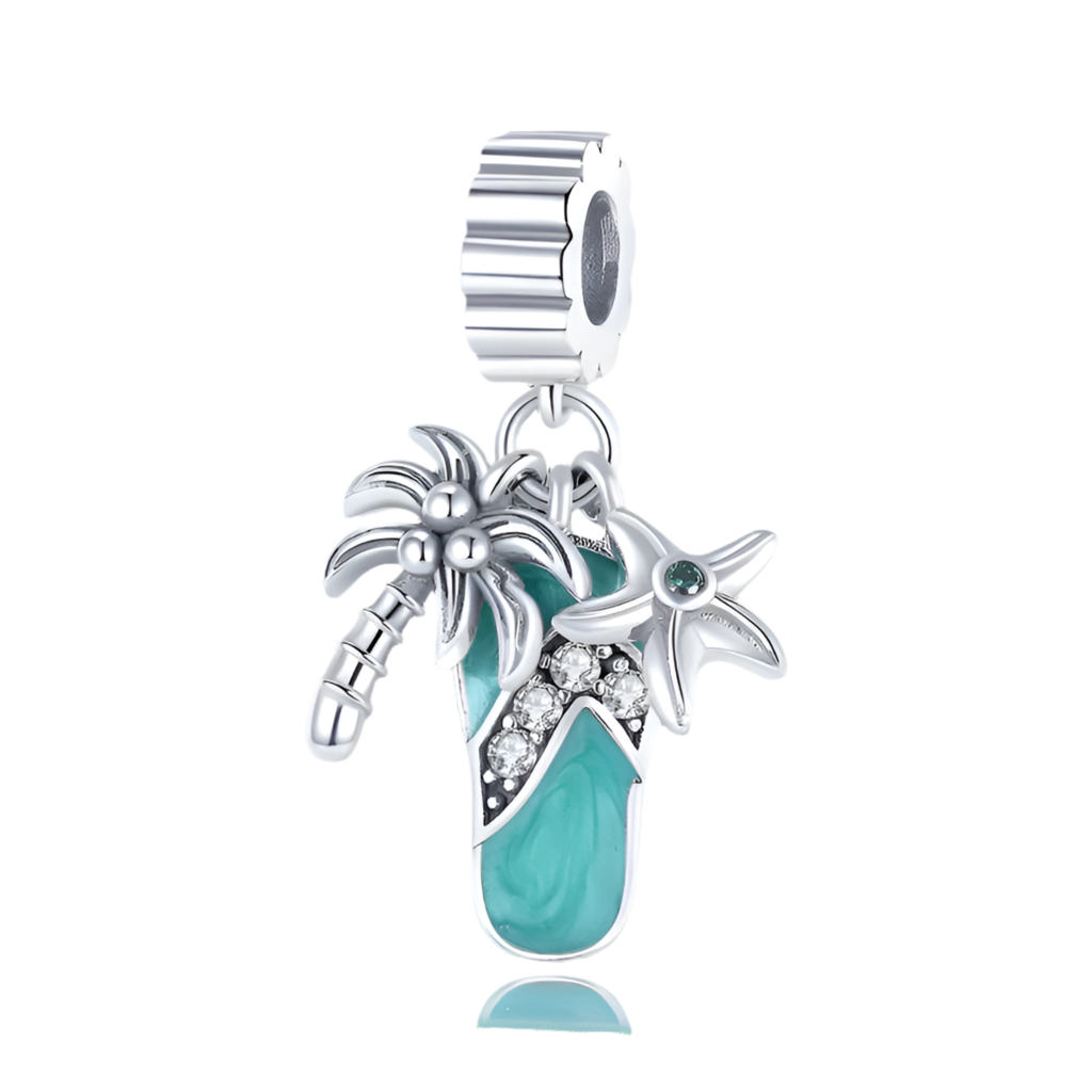 Summer Beach slippers palm tree charm Pandora | Heart Crafted Gifts