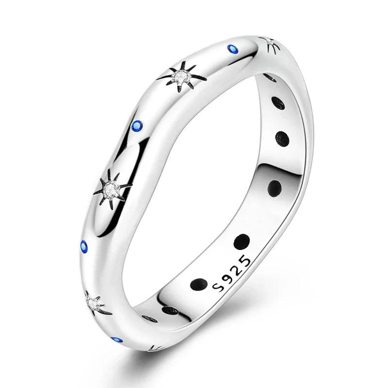 925 Sterling Silver Asymmetric Band Rings for Women - Heart Crafted Gifts