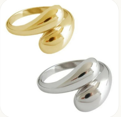 Gold Plated Water Drop Rings | Heart Crafted Gifts