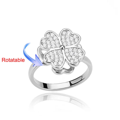 Rotating Clover Ring in Golden at Heart Crafted Gifts