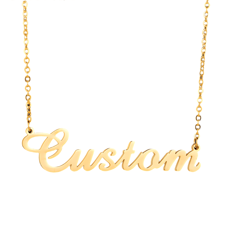 Custom Link Chain Gold Tone Necklace With Your Name