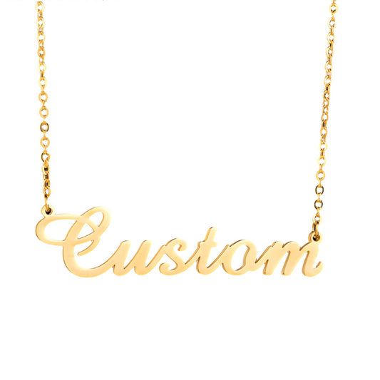 Custom Link Chain Gold Tone Necklace With Your Name