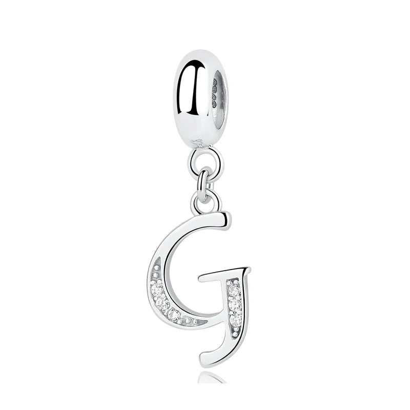 Alphabet A-Z Letter Pendant Charms in 925 Sterling Silver