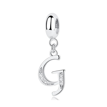 Alphabet A-Z Letter Pendant Charms in 925 Sterling Silver