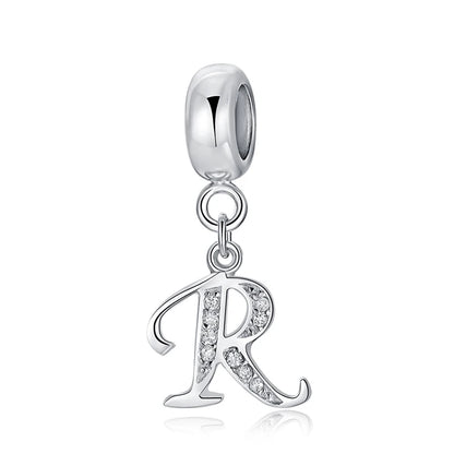 Alphabet A-Z Letter Pendant Charms in 925 Sterling Silver