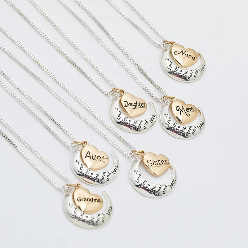 Daughter - "I Love You to the Moon & Back" Heart Pendant Necklace