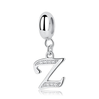 Alphabet A-Z Letter Pendant Charms in 925 Sterling Silver