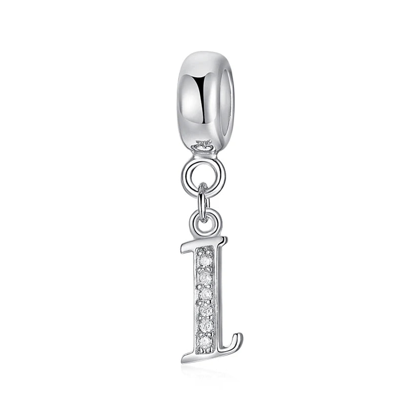 Alphabet A-Z Letter Pendant Charms in 925 Sterling Silver