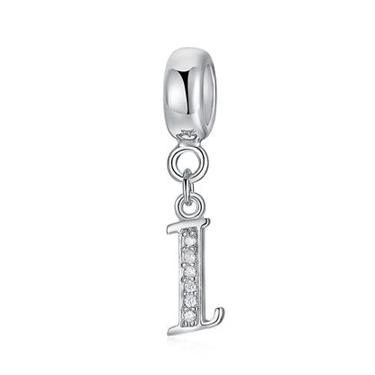 Alphabet A-Z Letter Pendant Charms in 925 Sterling Silver