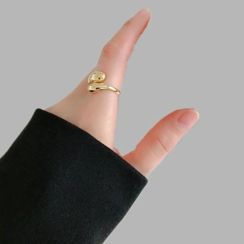 Trendy Minimalist Gold Water Drop Ring | Heart Crafted Gifts