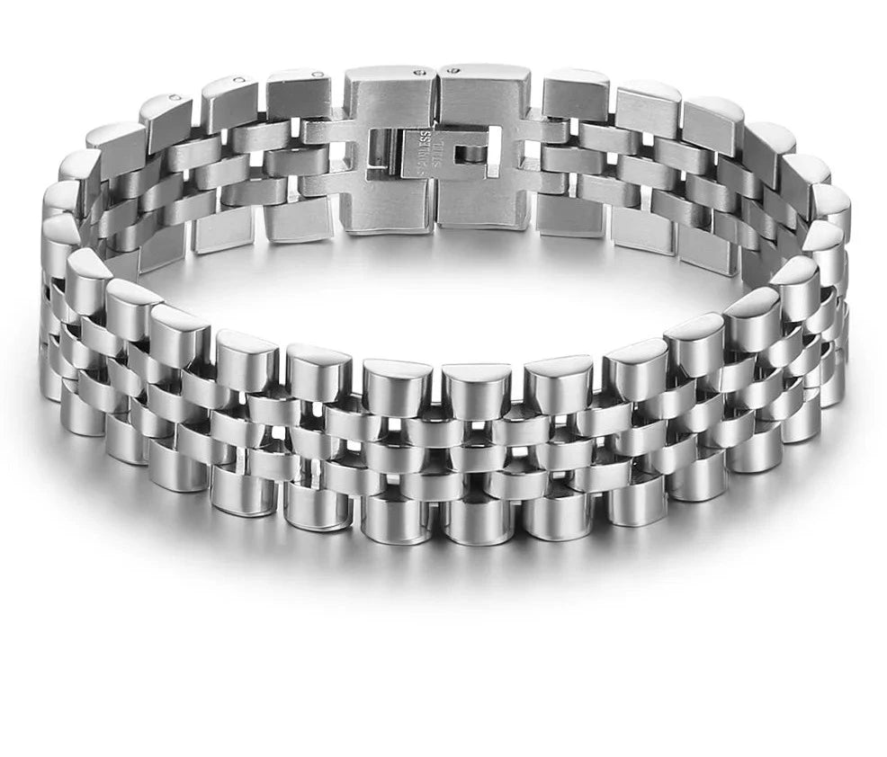 Luxury Steel Chain Link Men's Bracelet: Jewelry Gift for Him
