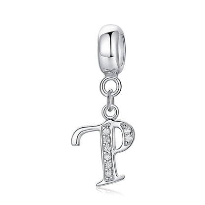 Alphabet A-Z Letter Pendant Charms in 925 Sterling Silver