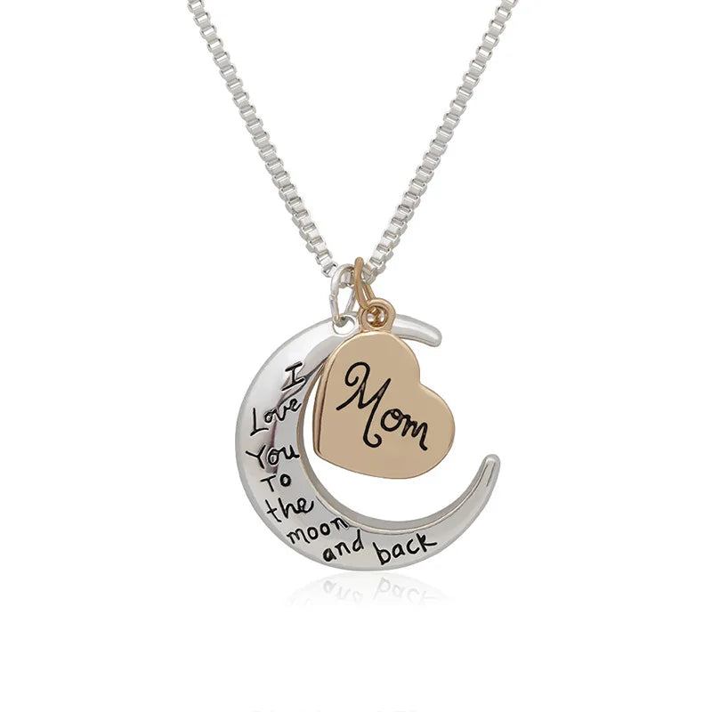 Mom - "I Love You to the Moon & Back" Heart Pendant Necklace for her