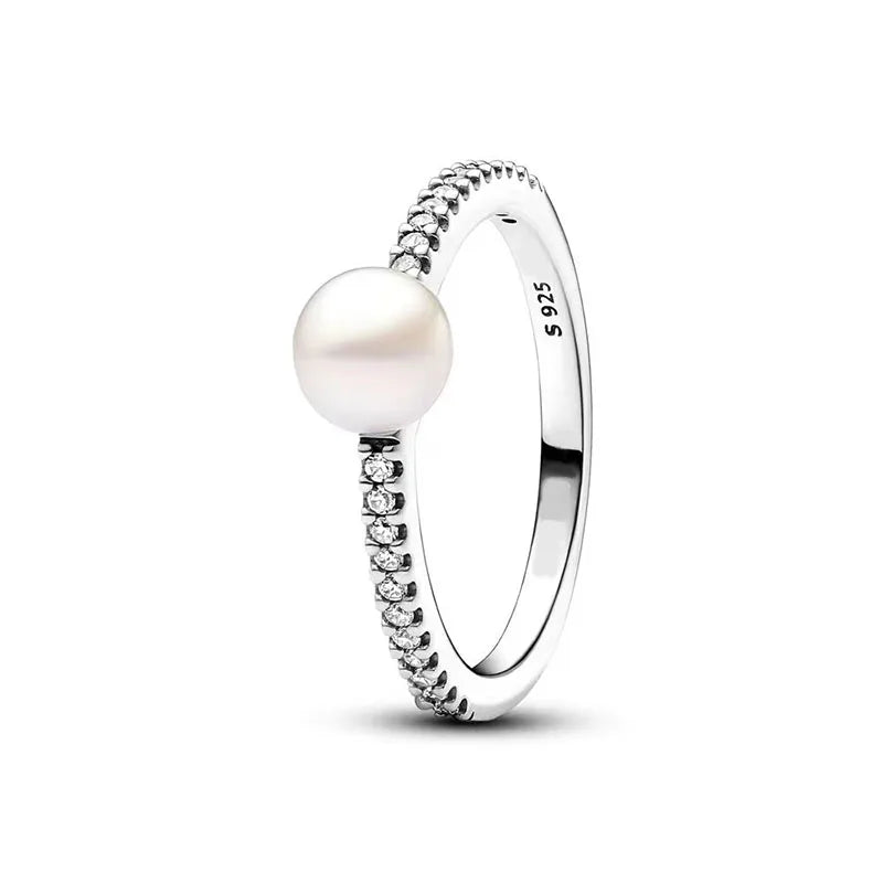 Sterling Silver Sparkling Pearl Ring