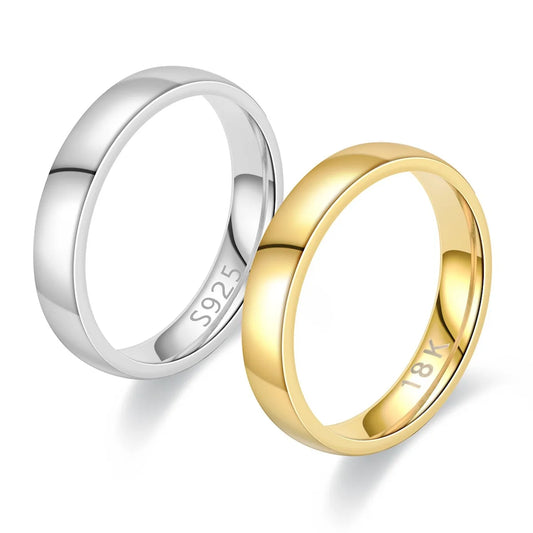 18k Gold & Silver Plated Wedding Band Rings: Unisex