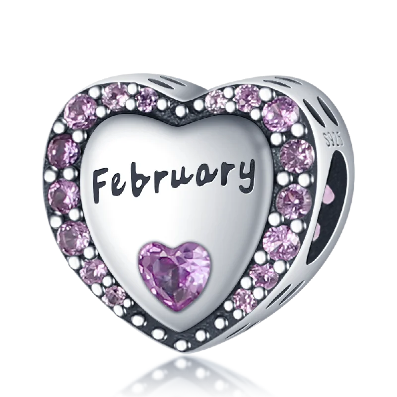 February Heart Birthstone Charms Pandora