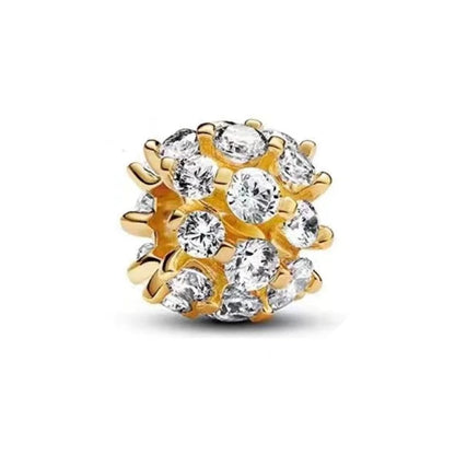 14k Gold Plated Sparkling ball Charms for Pandora Bracelets