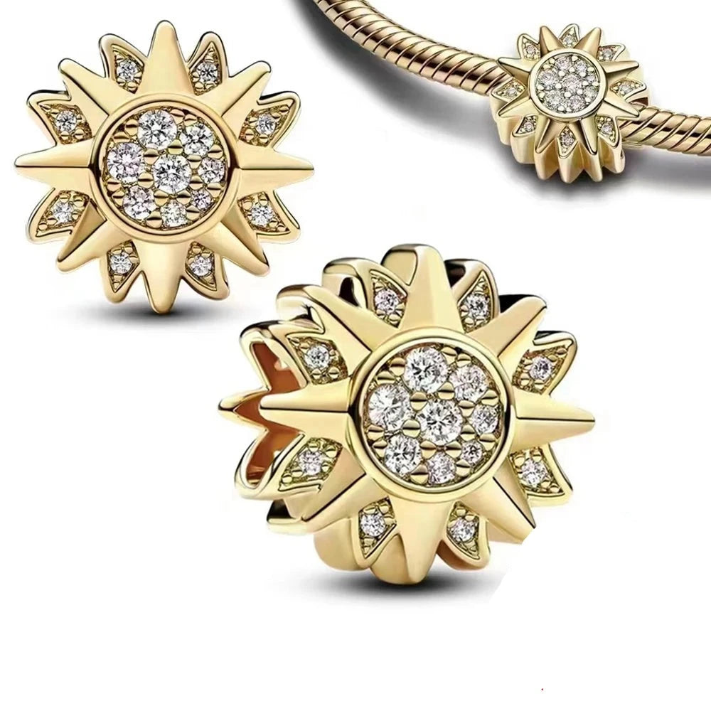 14k Gold Plated Daisey Charms for Pandora Bracelets