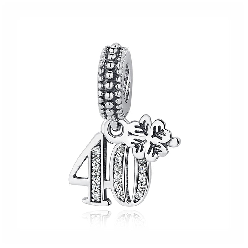 40th Birthday Milestone Charm in Silver | Heart Crafted Gifts