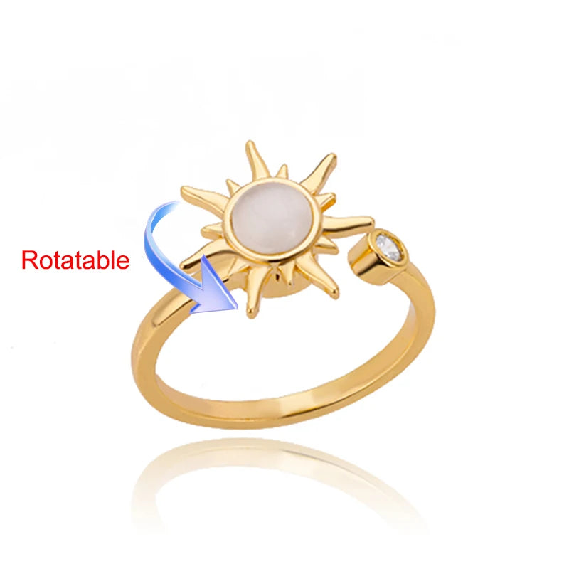 Rotating Sun Ring in Golden at Heart Crafted Gifts