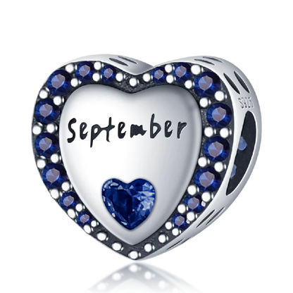 September Heart Birthstone Charms Pandora