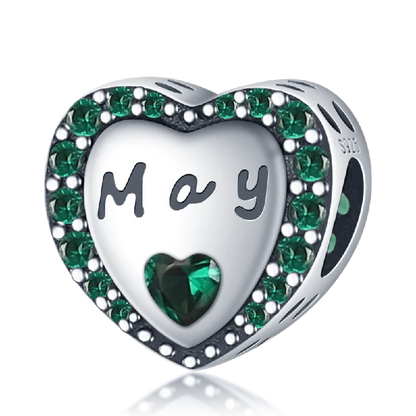 May Heart Birthstone Charms Pandora