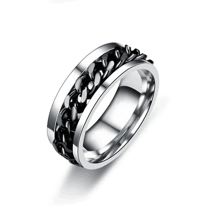 Cuban Chain rotatable Spinner Rings for Men & Women