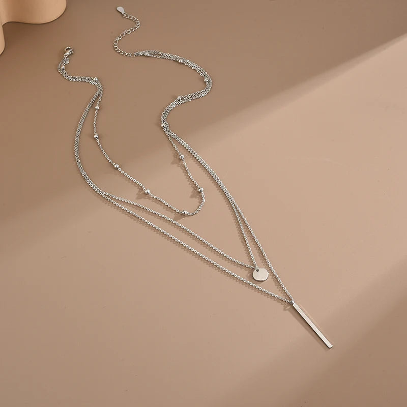 Multi-Layer Minimalist O-Chain Necklaces in Sterling Silver