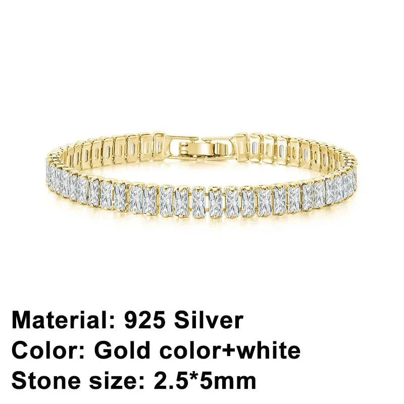 Sterling Silver Tennis Bracelet in Gold