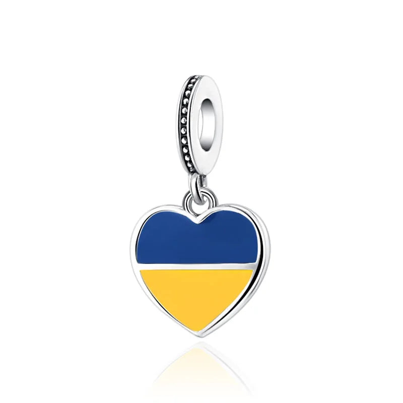 Pandora Travel Charm - Ukraine Flag Charm at Heart Crafted Gifts