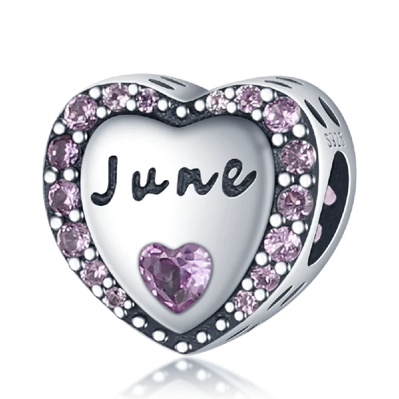 June Heart Birthstone Charms Pandora