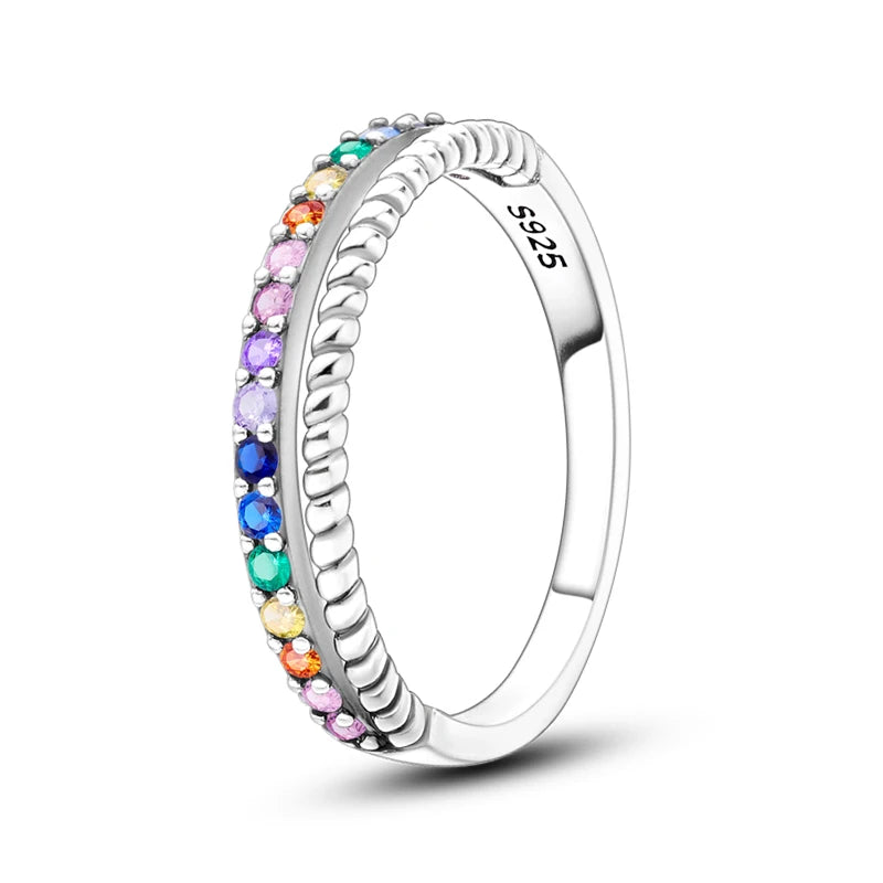 Multi-Colored Stone Beads Rings in Silver at Heart Crafted Gifts