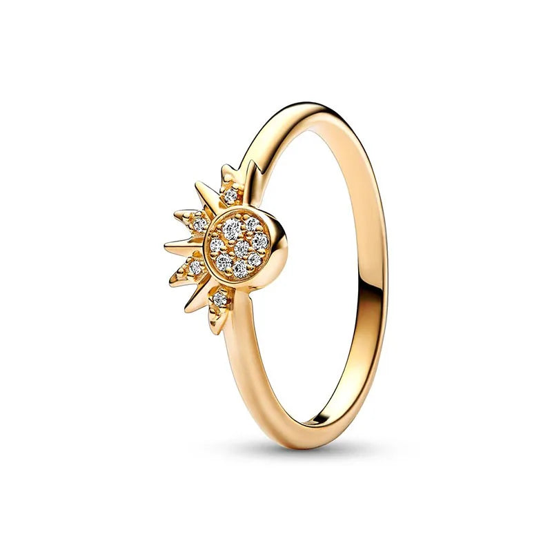 Celestial Sun Ring in Gold Plated 925 Sterling Silver