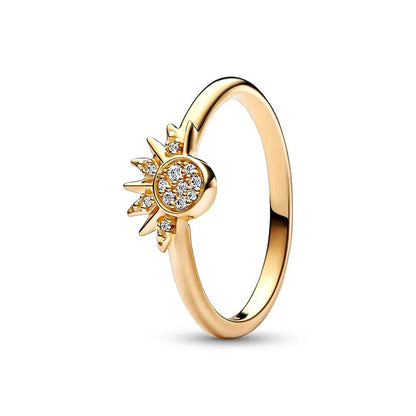 Celestial Sun Ring in Gold Plated 925 Sterling Silver