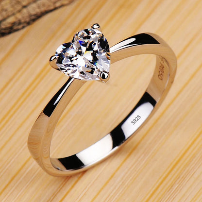 Luxury 18K White Gold Plated Solitaire: Engagement Ring