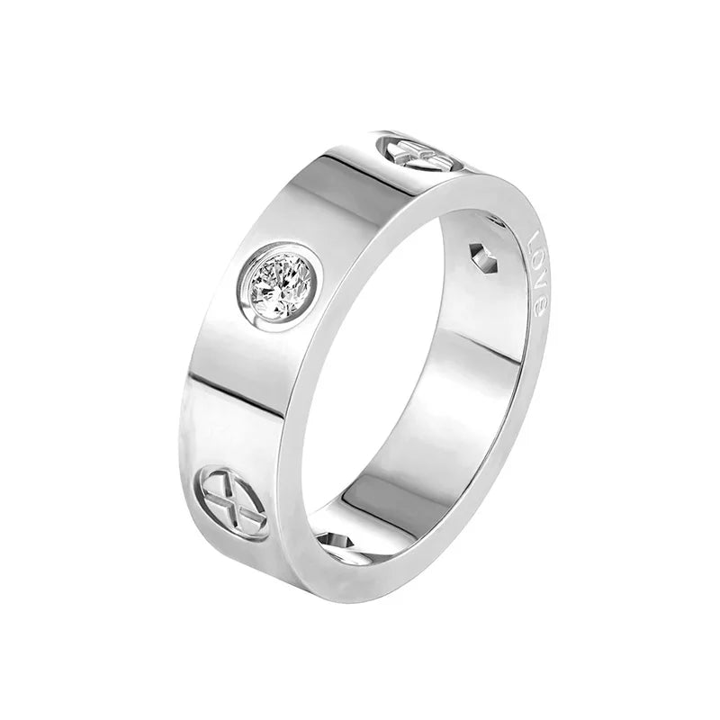 Silver Trendy Screw Motif Love Rings for Women or Men