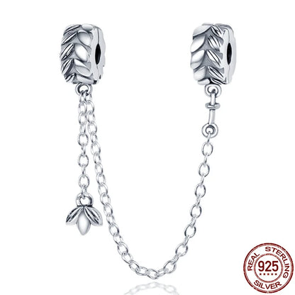 Hanging Bud Safety Chain Charms for Pandora Bracelet