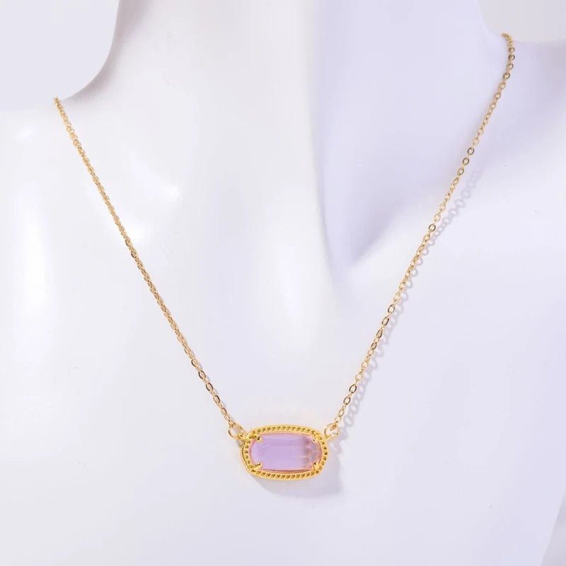 Elegant Gold Tone Birthstone Necklace