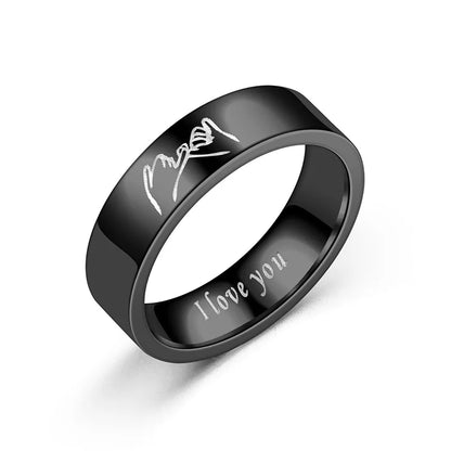 I Love You Black Couple Promise Rings | Heart Crafted Gifts