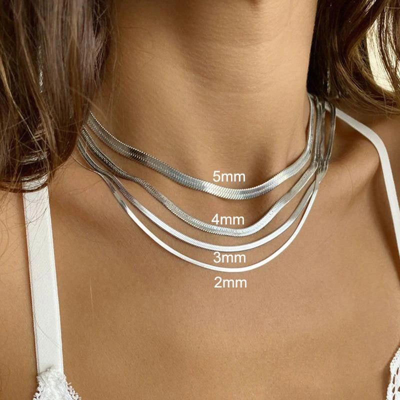 Snake Chain Choker Necklace in Gold & Silver | Heart Crafted Gifts