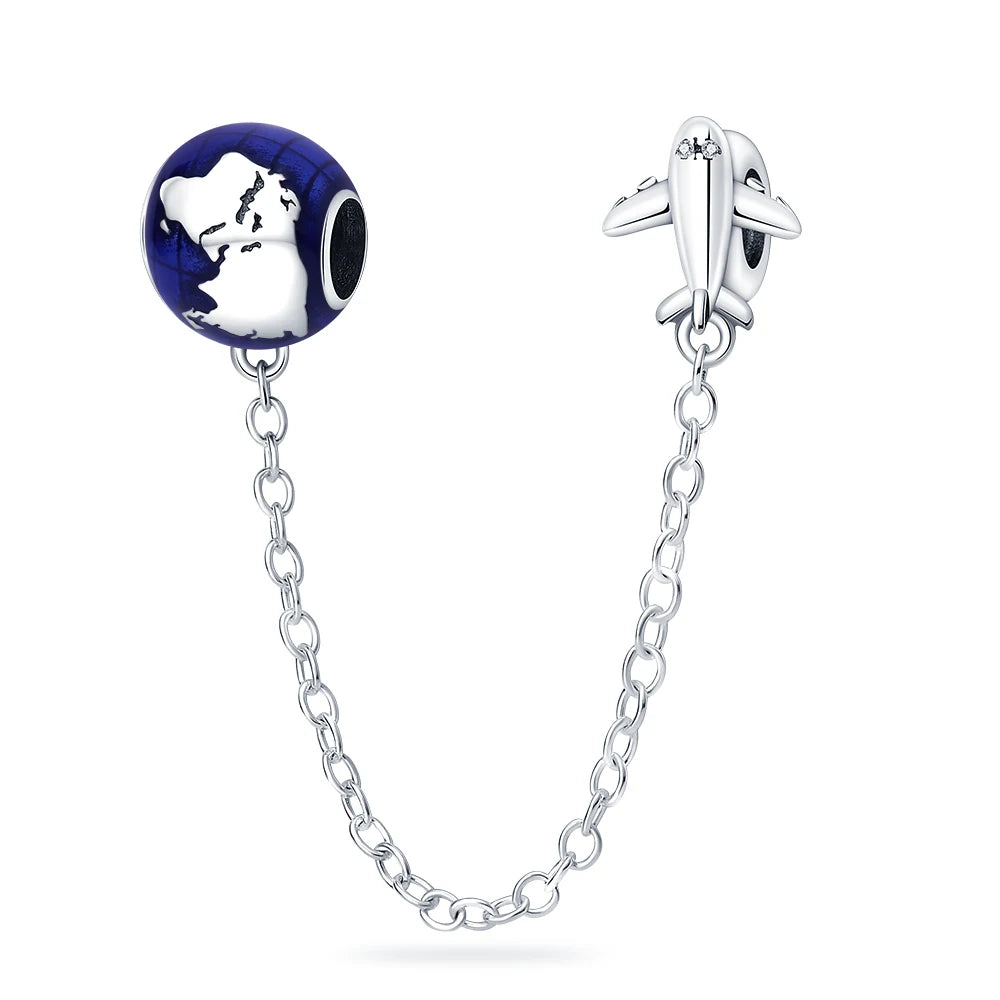 World Travel Safety Chain Charms for Pandora Bracelet