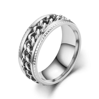 Cuban Chain rotatable Spinner Rings for Men & Women