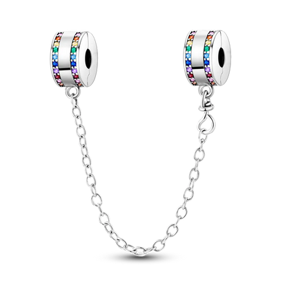 Sparkle Colors Safety Chain Charms for Pandora Bracelet