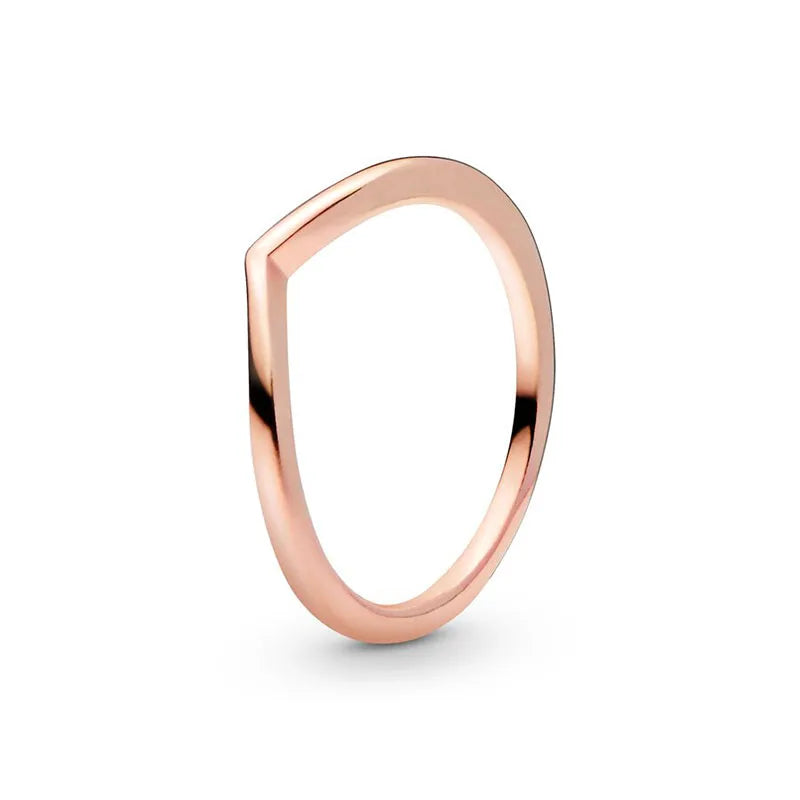 14k Rose Gold Plated Sterling Silver Wishbone Ring