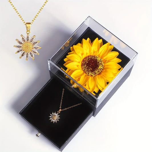 Sunflower Necklace in a beautiful gift box: Heart Crafted Gifts