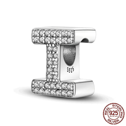 Sparkling Letter Charms: A-Z Alphabet Sterling Silver Charms
