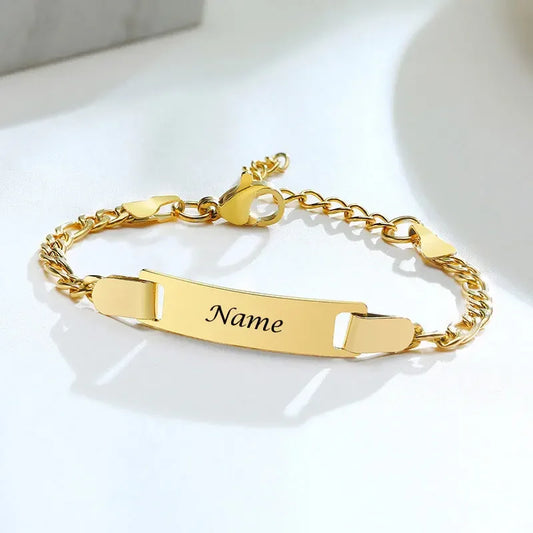 Gold Personalized Baby Bracelet | Heart Crafted Gifts