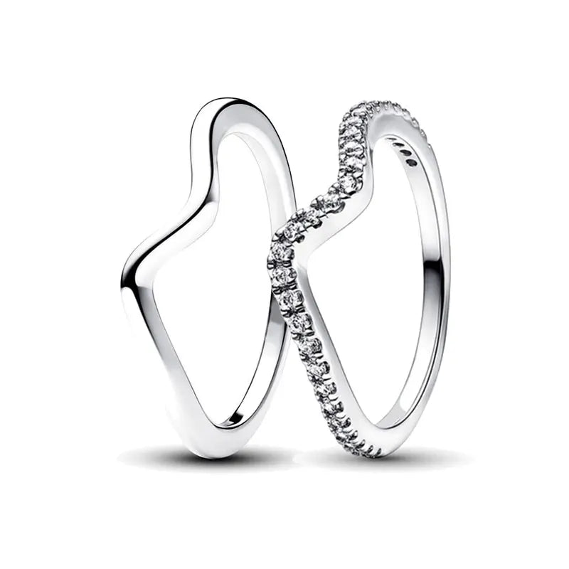 Sterling Silver Wave Ring Set in Sterling Silver: Better Together