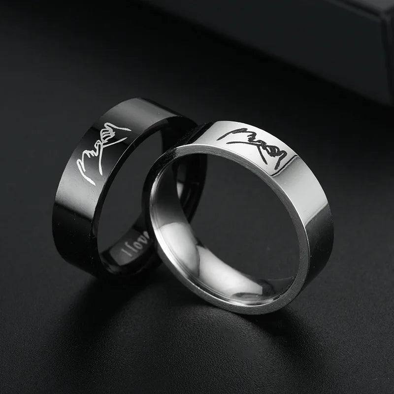 'I Love You' Couple Promise Rings | Heart Crafted Gifts