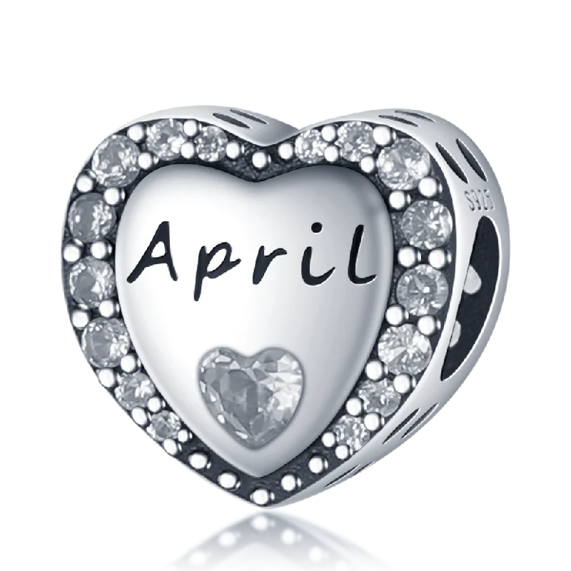 April Heart Birthstone Charms Pandora